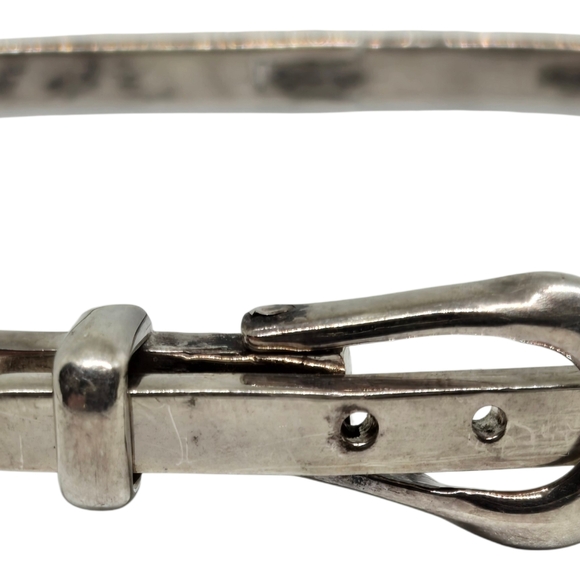 Taxco 925 Sterling Silver Belt Buckle Bracelet C 33 Hallmark Vintage Adjustable - Picture 6 of 12